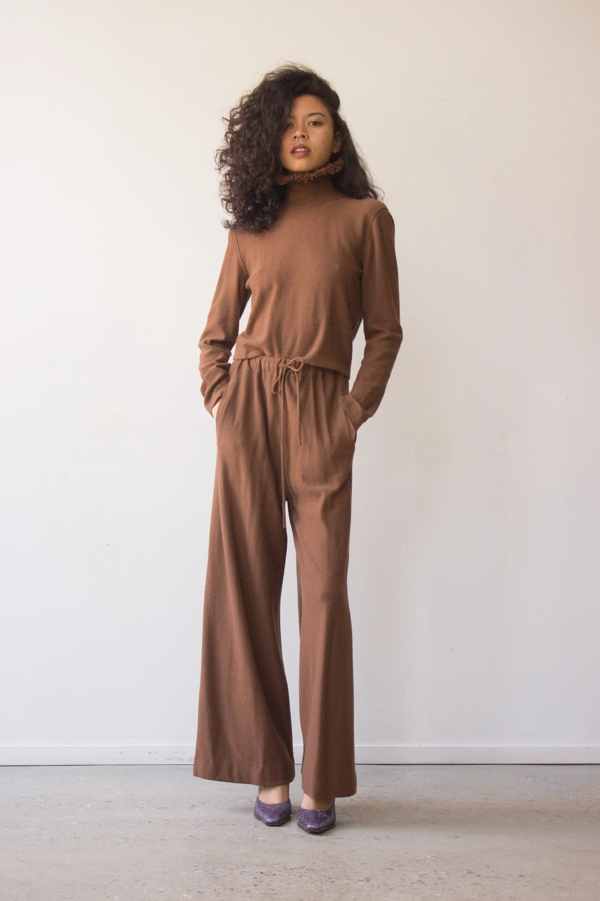vintage Sonia Rykiel セットアップ 1980s Sonia Rykiel Angora-Wool Toasted Hazelnut Lounge Set